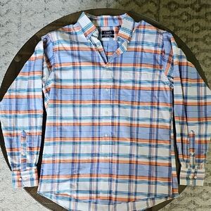 Chaps Blue and Orange Casual Button Down Shirt